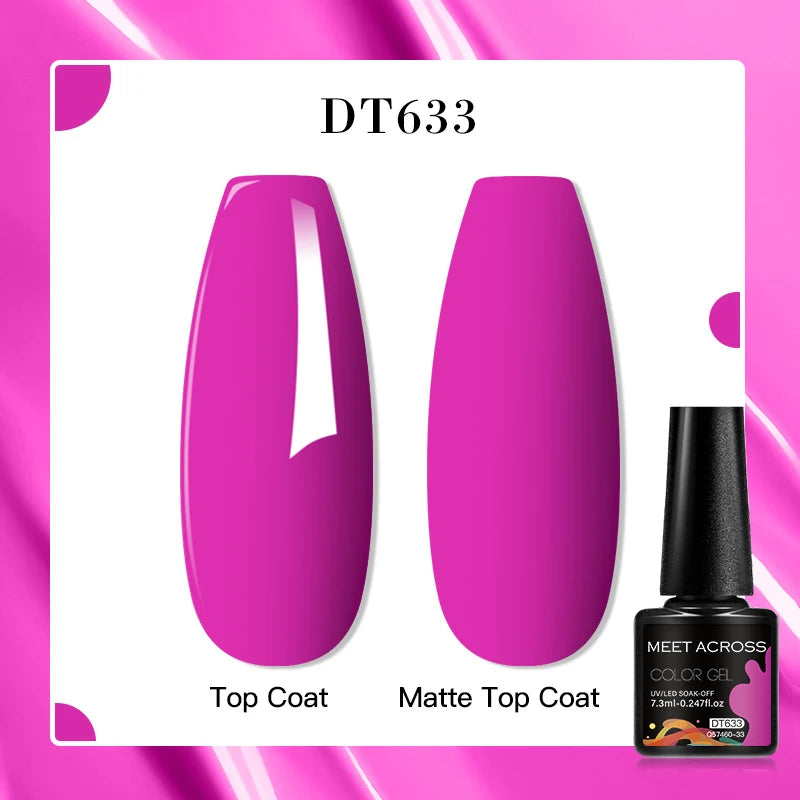 MEET ACROSS 8 Colors Mirror Gel Nail Polish Long-lasting Quick-drying Metallic Gold Silver Red Semi Permanent Varnish Nail Art