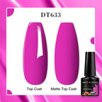 MEET ACROSS 8 Colors Mirror Gel Nail Polish Long-lasting Quick-drying Metallic Gold Silver Red Semi Permanent Varnish Nail Art