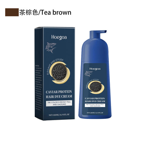Caviar Protein Hair Dye Shampoo Gray White Hair Color Treatment Smoothing Nourishing Fast Natural Herbal Color Hair Cream 500ml