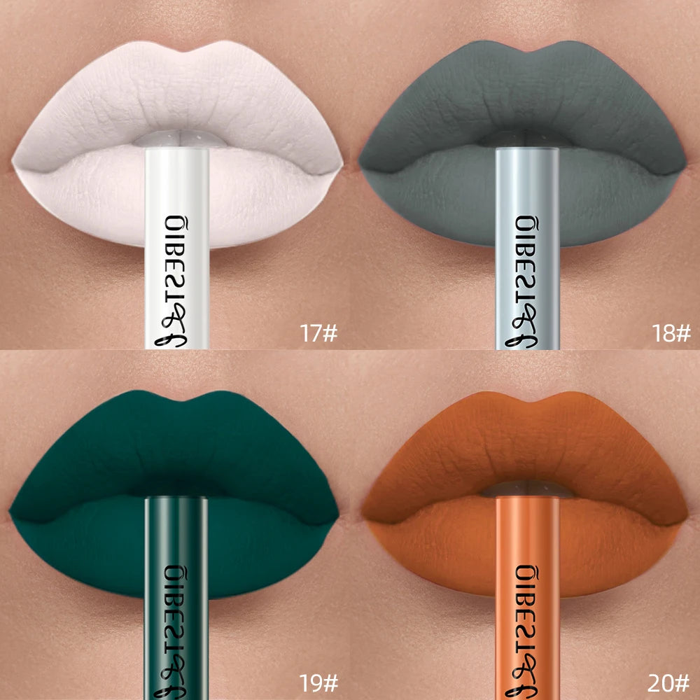 Matte Liquid Lipstick Waterproof Velvet Nude Sexy Red Lip Gloss Long Lasting Nonstick Lip Stain Makeup 24 Colors Hot Lipgloss