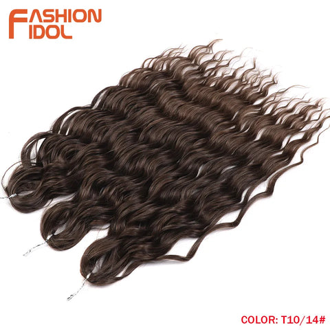Anna Hair Synthetic Loose Deep Wave Braiding Hair Extensions 24 Inch Water Wave Braid Hair Ombre Blonde Twist Crochet Curly Hair