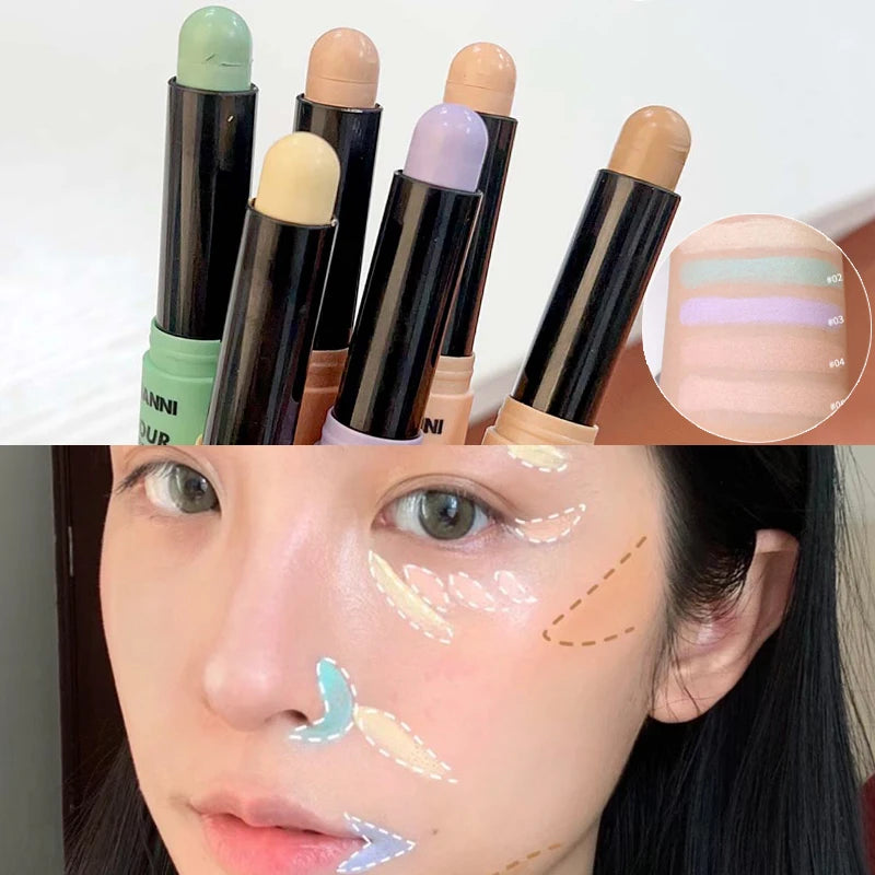6 Colors Modify Skin Tone Concealer Contour Stick Full Cover Spot Blemish Acne Marks Concealer Waterproof Lasting Face Cosmetics