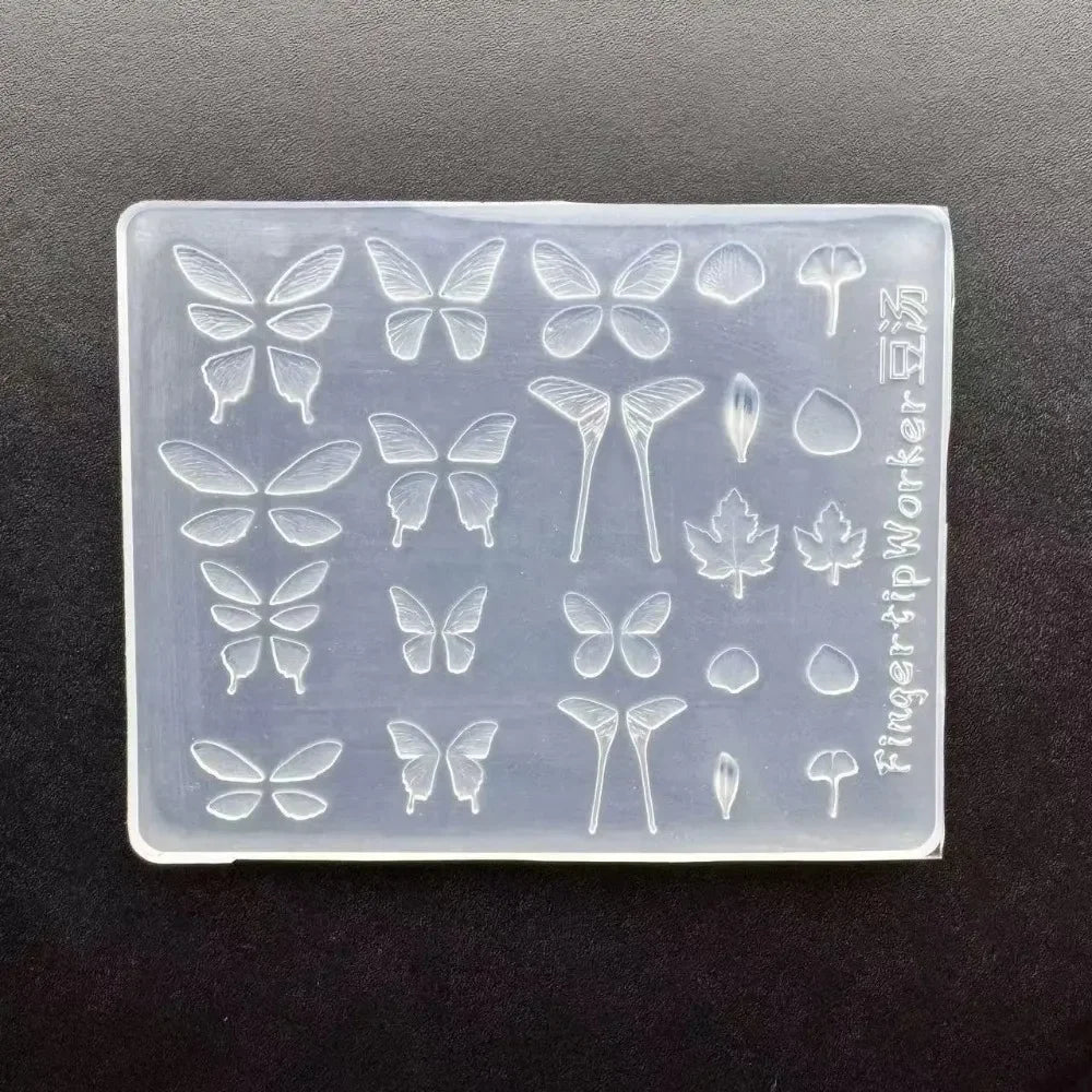 Cake Cream Lace Heart Silicone Nail Mold Sweet Y2K Nail Art Decorations Template DIY Design Transparent Manicure Stencils 1
