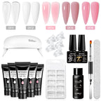 Mtssii 17PCS/Set 20ml Nail Extension Gel Set Builder UV Gel for Nails With 6W UV LED Lamp Nail Extension Tools Kit For Beginner