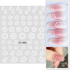 1pcs Sakura Flower 3D Nail Stickers White Cherry Blossom Nail Art Decals Spring Summer Adhesive Slider Decor Wedding Manicure