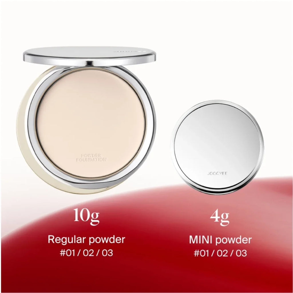 JOOCYEE Skin-melting Pressed Powder SILKY SOFT POWDER FOUNDATION Silver Bow Limited Edition Long-lasting Natural Makeup