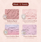 Flower Knows Strawberry Rococo Series Embossed Blush Fine Powder Makeup Smooth Long-Lasting Blusher Face Enhancing Makeup Color