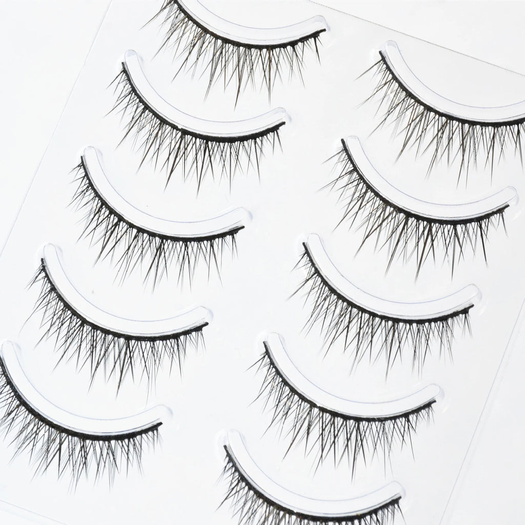 Strips False Eyelashes Full Strip Hard Stem Baby Straight Fish Tail fake eyelash Natural lashes for Double Eyelid Cosplay