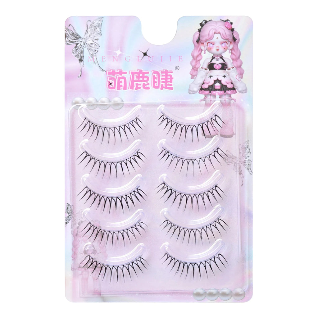 5 Pair False Eyelashes Strip Wispy Fake Lashes Natural Spiky Wispy Thick Eye Lash For Day-To-Day Use Wedding Vacation Gift