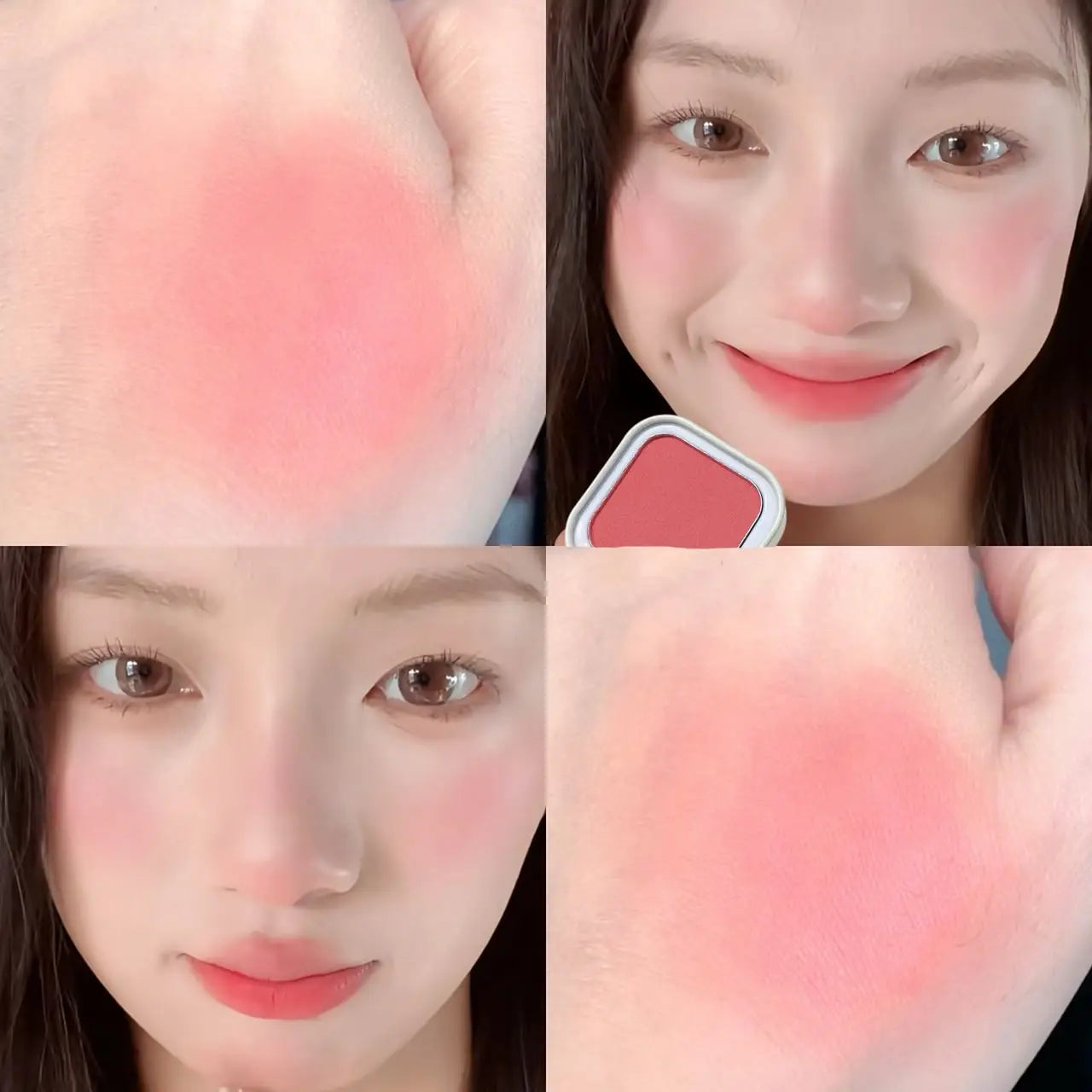 Herorange Low-Saturation Matte Blush Single Color Blush Palette, Soft and Smooth Texture, Fine and Non-Flaky, Easy to Apply, Long-Lasting Color, Enhances Complexion, Affordable Nude Makeup