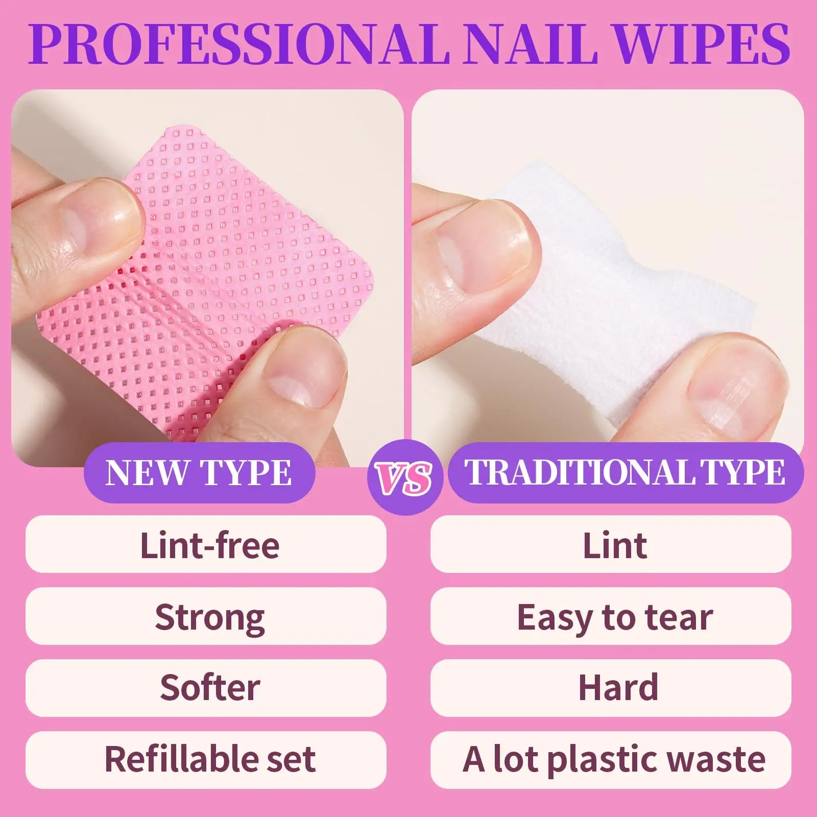 YIKOOLIN 200 Pieces Lint-Free Nail Wipes Eyelash Glue Wipes Nail Polish Removal Wipes for Professional Eyelash Extension Product