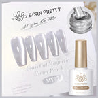 BORN PRETTY 10ml Dark Red Cat Magnetic Gel Nail Polish for Winter Nails DIY Jelly Glass Silver-Light Varnis Semi Permanent