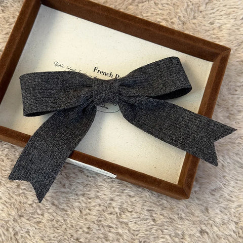 Autumn Winter Knitted Woolen Bow Hair Clips Spring Clips Womans Retro Temperament Barrettes Female Party Hairpins Hair Decorate