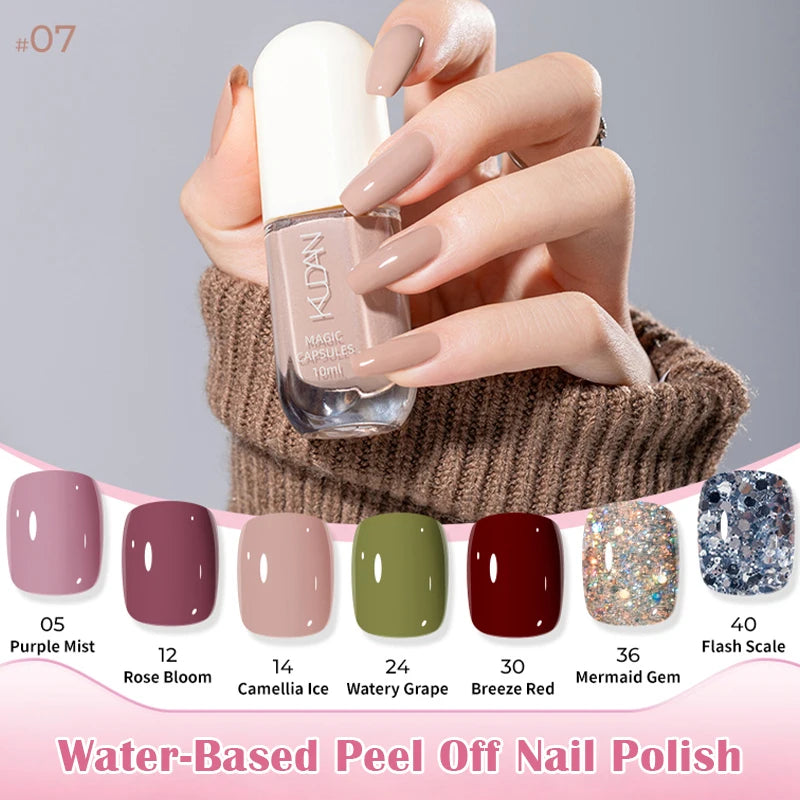 10ml Water-Based Peel Off Nail Polish 40 Colors Long Lasting Quick Drying No Need of Lamp to Cure Nail Supplies Manicure Nails