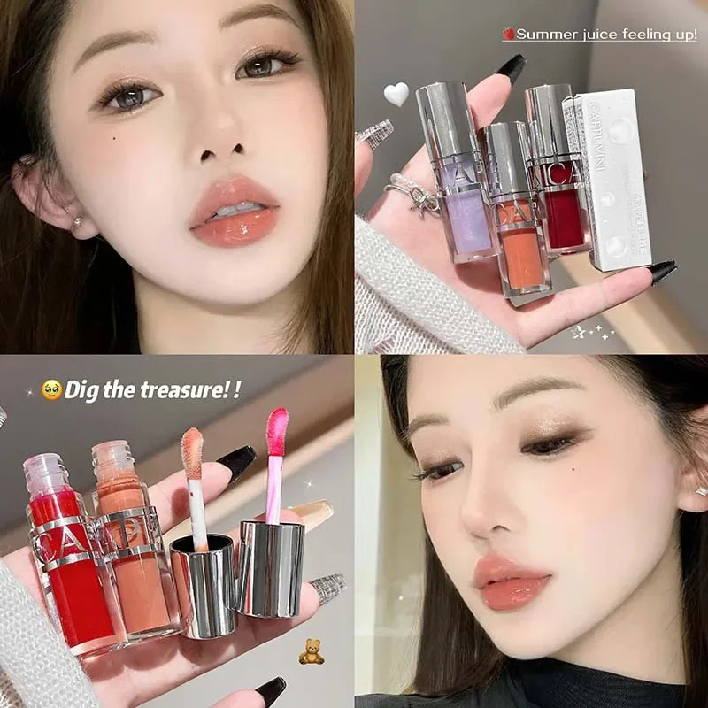 CAPPUVINI Transparent and Moisturizing Lip Gloss, Hydrating Glass Lip Dry Lip Mirror Lipstick Makeup