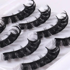 4 pairs of Russian striped eyelashes, fluffy artificial handmade eyelashes, 3D Russian roll style false eyelashes