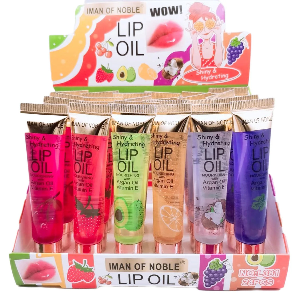 6pcs Fruit Flavor Lip Gloss Set Vitamin E Clear Moisturizing Longlasting Lip Gloss Girls Lip Care Lip Oil Kawaii Lips Makeup