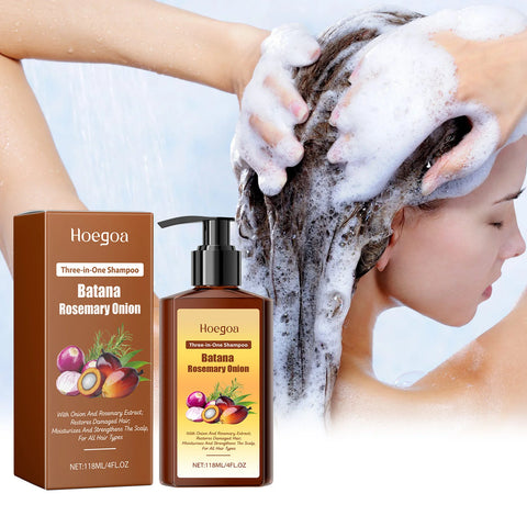 3 In 1 Batana Rosemary Onion Shampoo Deep Nourishing Scalp Remove Dandruff Long Lasting Scent Hair Scalp Cleaning Care Lotion