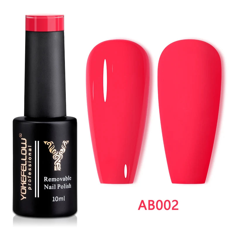 YOKEFELLOW 10ml Jelly Nude Gel Nail Polish High Quality Translucent Pink Nail Gel Varnish Soak Off UV Gel Polish Long Lasting