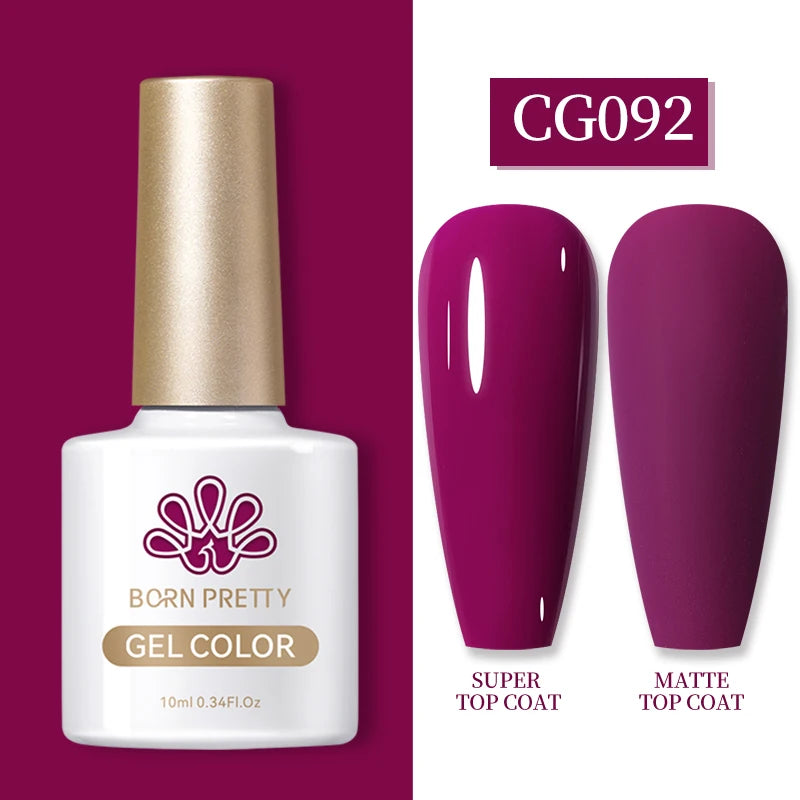BORN PRETTY 10ml Gel Nail Polish Gel 130 Colors Semi Permanent Solid Nail Gel Varnish Soak Off UV Gel for Base Top Coat