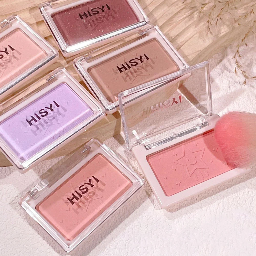 HISYI Peach Powder monochrome blush long-term durability Peach orange soft mist matte natural blush six colors available