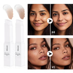 Waterproof Blanc Cover Cream Stick Dual-ended Design Creamy Texture Concealer Foundation Buildable Coverage Face Base Makeup