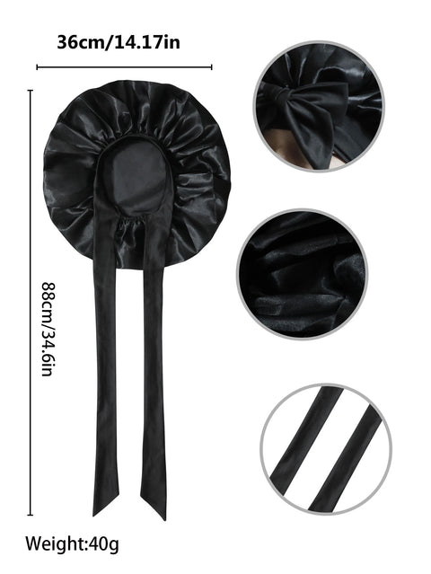 New Silk Bonnet For Sleeping Women Satin Bonnet Hair Bonnet Night Sleep Cap Scarf Wrap For Curly Hair With Tie Band For CurlyHat