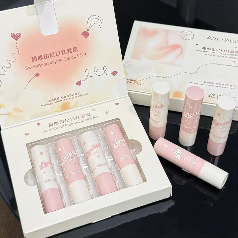 Shimmer Velvet Matte Lipstick Rose Cream Silky Finish Long-Lasting Waterproof Full Coverage Nude Grey Brown Lip Tint Make Up