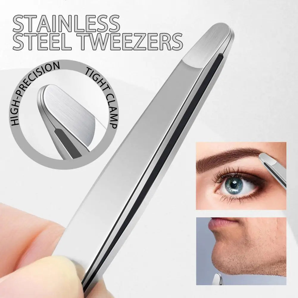 Stainless Steel Tweezers Safe Rounded - Tip Eyebrow Clips Precise Eyebrow Shaping Ingrown Hair Removal Eyebrow Shaping Tool