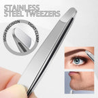 Stainless Steel Tweezers Safe Rounded - Tip Eyebrow Clips Precise Eyebrow Shaping Ingrown Hair Removal Eyebrow Shaping Tool