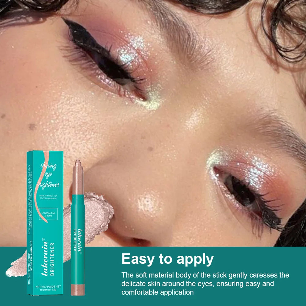 Single Color Pearl Eyeshadow Eyeliner Pearlescent Pencil Waterproof Glitter Pigment Brightening Makeup Eyeshadow Stick Cosmetics