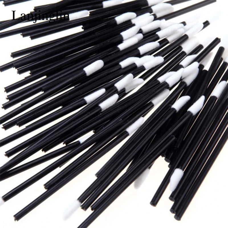 Lanjinglin 50/100 Pieces Lip Brushes Lipstick Testers Wands Applicators for Makeup Lip Brushes Makeup Beauty Tool