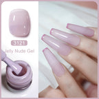 Arte Clavo Transparent Nude Pink Color Jelly Gel Nail Polish Semi Permanent 15ml Top Coat Soak Off UVLED Varnish Nail Art Design