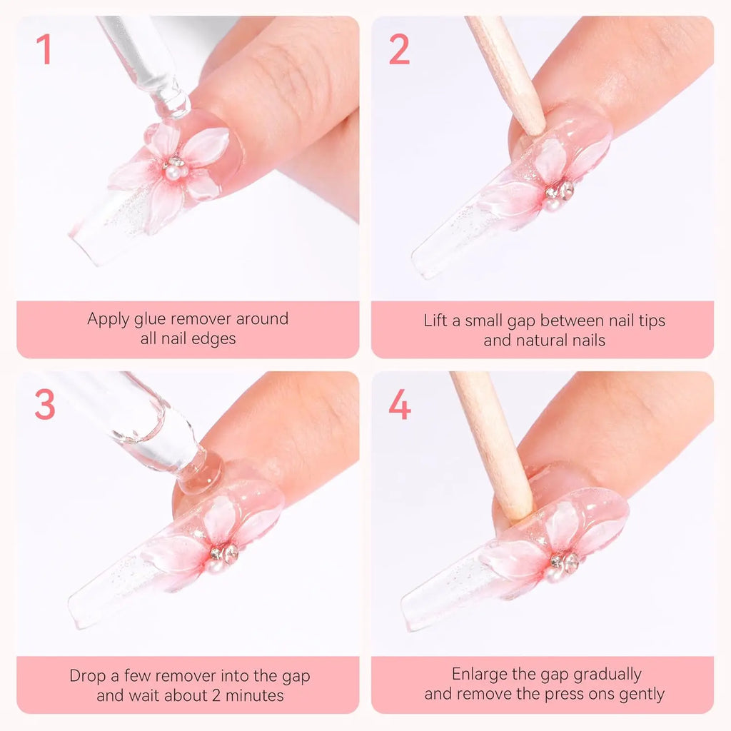 Makartt Super Strong Nail Glue and Glue Remover ,Quick Glue Debonder | Easy Removal with a Dropper Applicator For Press On Nails