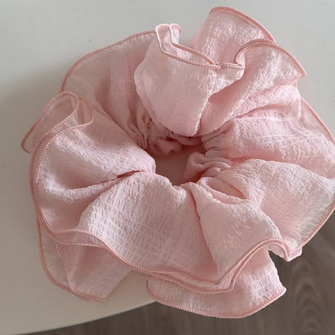 Korean Fashion Big Scrunchies For Girls Pink White Hairties For Bun Hairstyle Hair Bands Hair Accessories For Women Headwear