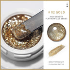 1 Bottle Silver Golden Metal Nail Painting Gel Soak Off Emboss UV Glitter Gel Reflective Professionals Painted Nail Gel Polish