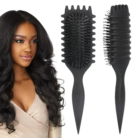 5-Piece Detangling & Styling Set: Curl Candy Bursh Curved Rat Tail Comb Edge Control Brush - Perfect for Salon-Quality Results