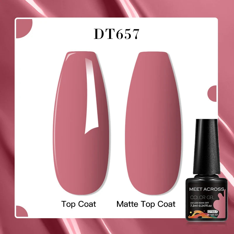 MEET ACROSS 8 Colors Mirror Gel Nail Polish Long-lasting Quick-drying Metallic Gold Silver Red Semi Permanent Varnish Nail Art