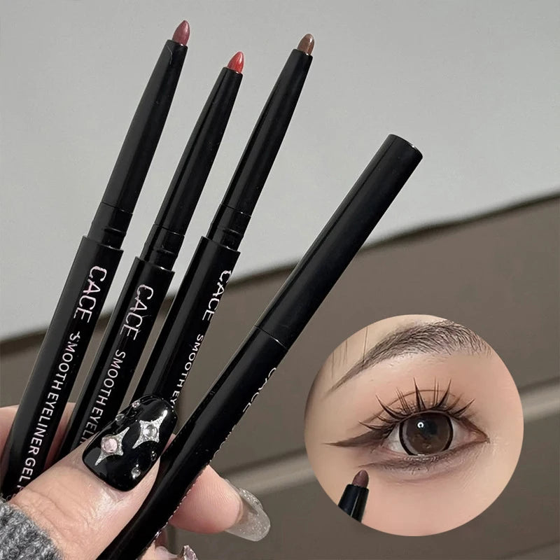 Wine Red Brown Eyeliner Gel Pencil Waterproof Long-lasting Ultra-Fine Matte Brown Eye Liner Pen Easy Wear Eyes Makeup Cosmetics