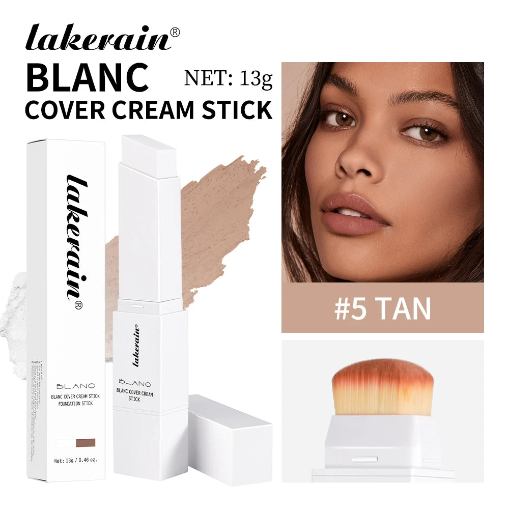 Waterproof Blanc Cover Cream Stick Dual-ended Design Creamy Texture Concealer Foundation Buildable Coverage Face Base Makeup