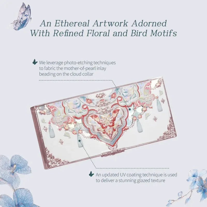 Flower Knows Makeup Butterfly Cloud Collar Collection Embossed 6 Color Eyeshadow Palette Long Lasting Waterproof Gliter For Eyes