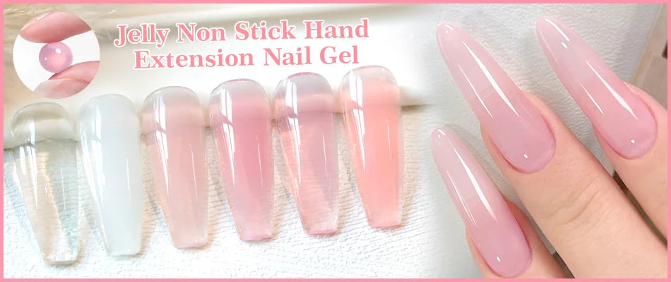 BORN PRETTY 250g Light Pink Jelly Gel Nail Polish Nude Milky White Peach Translucent Color UV LED Soak Off Nail Salon Varnish