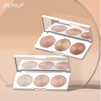 DUNUF 3-color pearlescent brightening high disc, waterproof, sweat-proof and powder-free, fine and smooth without powder flying