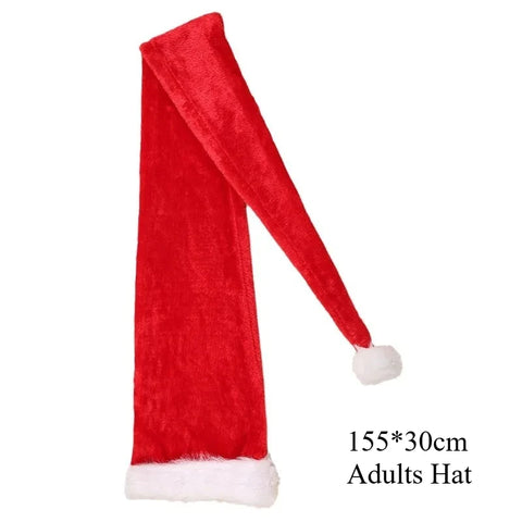 Adult Size Extra Long Santa Hat – Christmas New Year Party Costume Cap Holiday Festival Decoration Accessory for Men Women