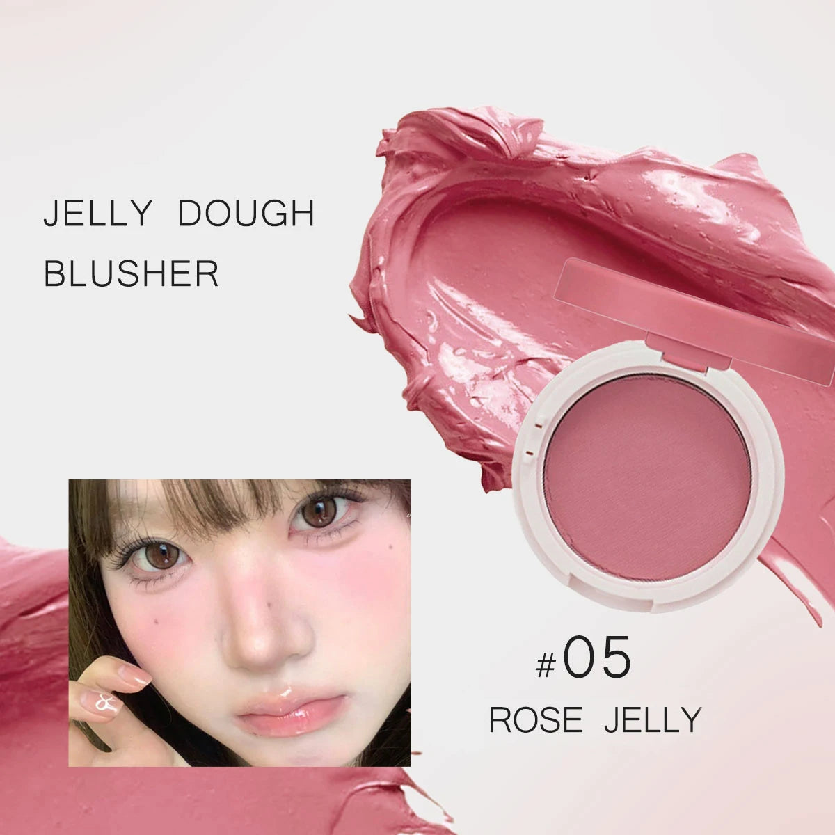 HOLIKA HOLIKA Jelly Dough Blusher,Gel Texture,Hydrating&Non-Sticky,Smooth&Blendable,Natural&Sheer Finish,K-Beauty,Korean Makeup
