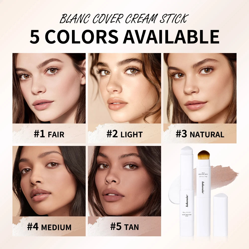 2-in-1 Color-Changing Foundation Stick Liquid Lightweight Moisturizing Brightening Foundation Color Changing For All Skin Types