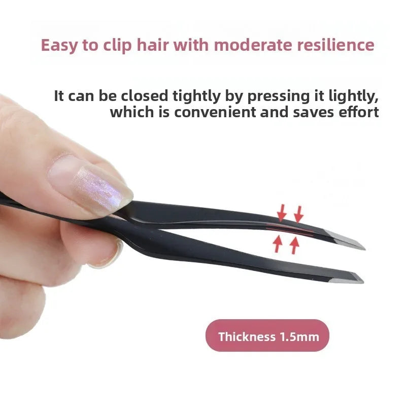 Hair Removal Tweezers Stainless Steel Eyebrow Tweezers Slant Tip Point Tip Flat Tip Rose Gold Silver Black Cosmetic Makeup Tools