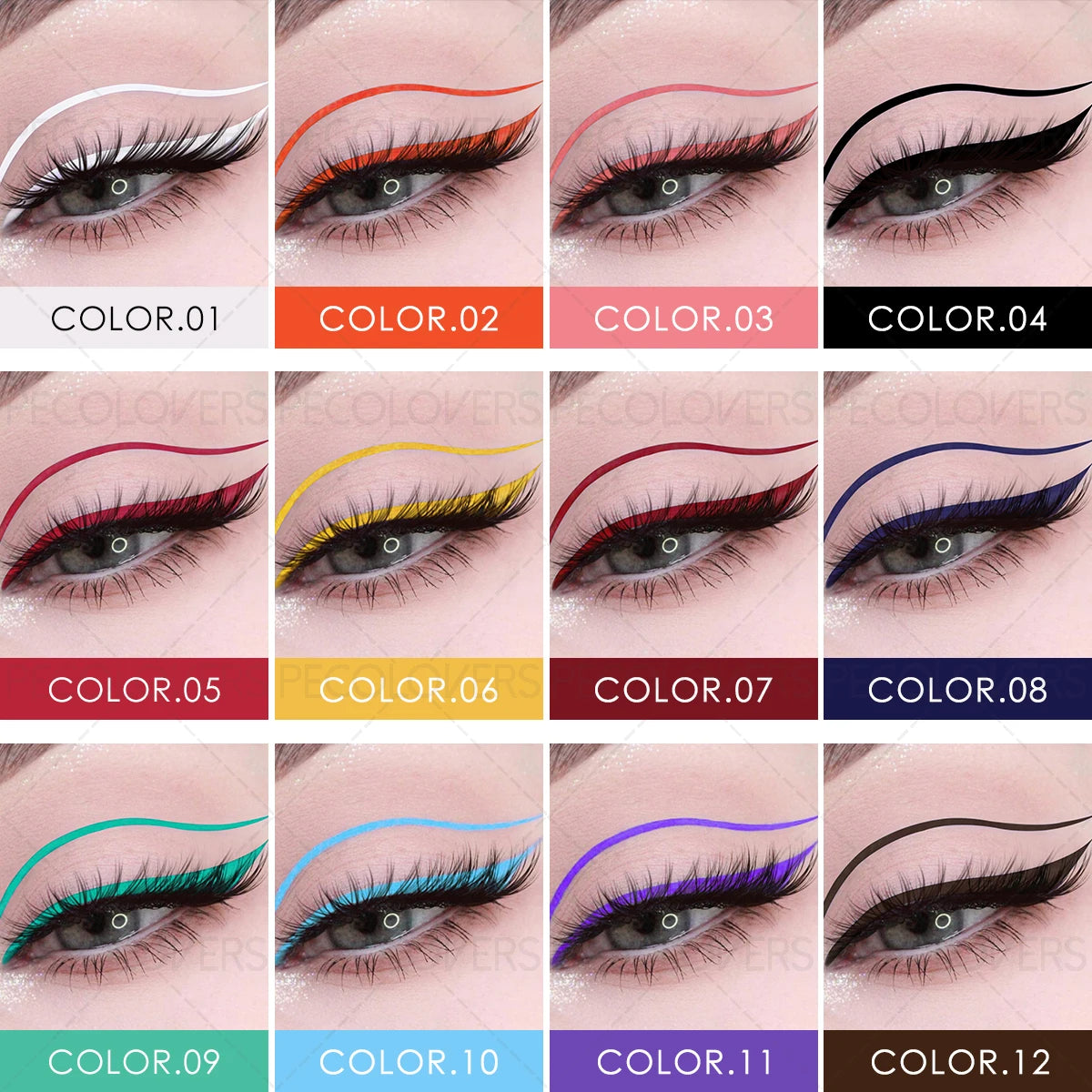 1 Pc Liquid Colorful Eyeliner, High Color Rendering Eyeliner Pen, Quick Drying Waterproof and Sweat-proof, for All Types