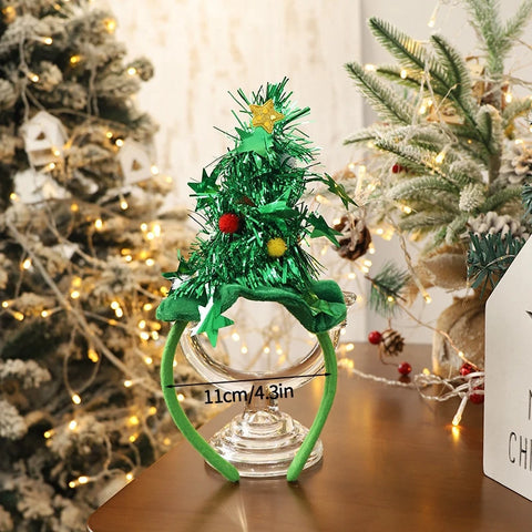 Christmas Hat Headwear INS Christmas Tree Hat 2026 New Year Party Atmosphere Photo Props Children Christmas Festival Costumes
