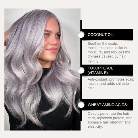 Silver Gray Hair Color Spray - Temporary Washable Hair Dye With Plant Extracts For Fashionable Looks & Nourished Hair